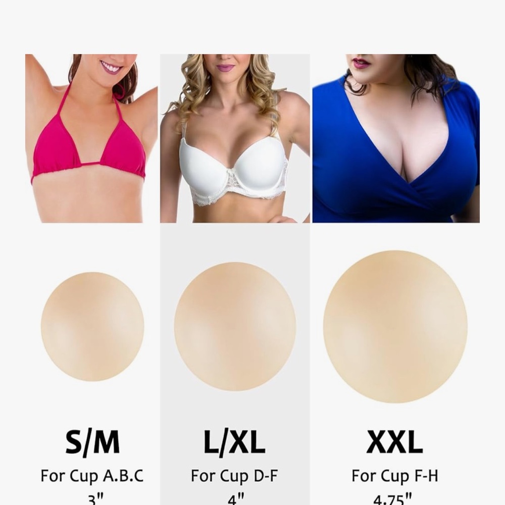 Nipple Covers - Sticky Adhesive Silicone Nipple Pasties,reusable Seamless pasty - Picture 2 of 6